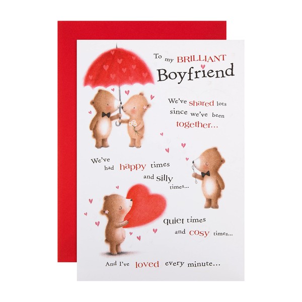 Hallmark Birthday Card for Boyfriend - Cute Ted and Ginger Written Verse Design