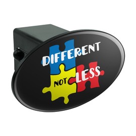 GRAPHICS & MORE Different Not Less Autism Puzzle Pieces Oval Tow Trailer Hitch Cover Plug Insert