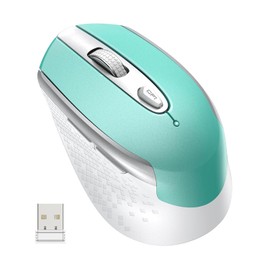Mouse Inalámbrico 2.4 GHz con Receptor USB, 15M de Conexión, Ratón Inalámbrico Silencioso, Mouse Inalambrico Ergonomico, Mouse Inalámbrico para PC,Portátil,Macbook,Windows 11 10,macOS,Linux -Azul
