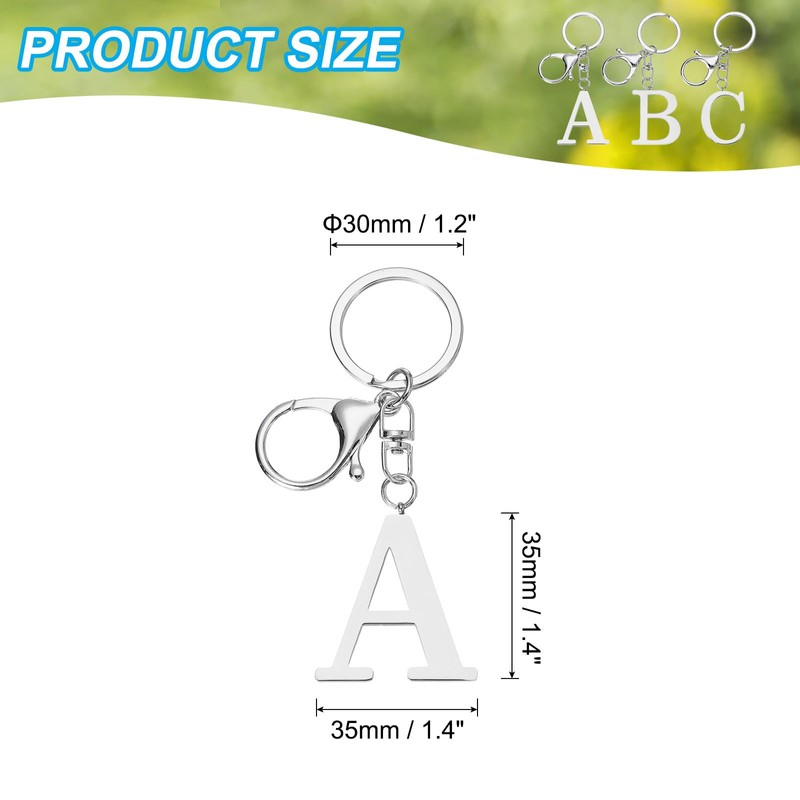 PATIKIL Initial Letter Key Chain, Letter A-Z Keychain Initials Keyring