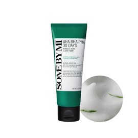 SOME BY MI AHA BHA PHA 30 Days Miracle Acne Clear Foam – 3.38 oz, 100 ml – Jabón facial coreano para acné para una piel suave y clara – Limpiador de ácido salicílico para exfoliación y control del