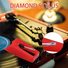 Xdealcozyxc 4 Pcs Record Player Needle, Record Player Stylus Replacement for Vinyl Record Player Turntable