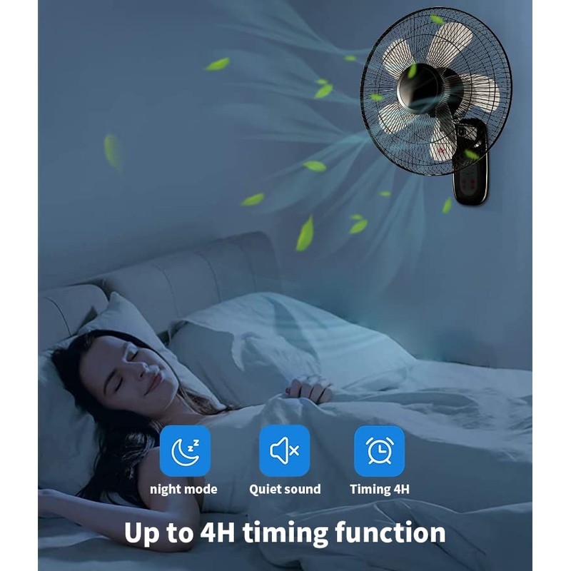 Aotop 16 inch Wall Mount Fan with Remote Control -