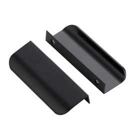 Ravinte 30 Pack Finger Pulls for Cabinets 76mm/3in Hole Center Tab Cabinet Handle Matte Black Finger Edge Pulls Concealed Handles for Kitchen Drawer Finger Hardware 102mm/4.02in Length