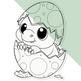 'Hatching Baby Dinosaur' Clear Sticker Decal – Waterproof Film for Windows, Cars, Walls & Crafts, XL (460mm) (DC00137459)