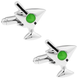 cocktail cufflinks cufflinks n02653, Green, No Gemstone