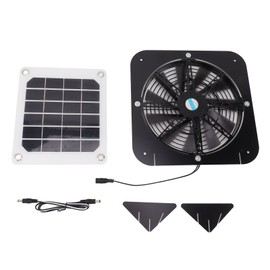 Solar Exhaust Fan 100W Solar Panel with 13.5inch Fan Waterproof Solar Panel Cooling Fan Ventilation Fan for Pet House