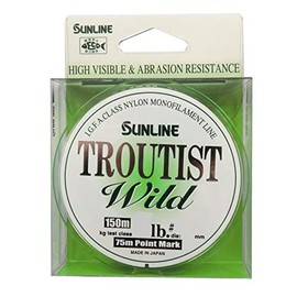 SUNLINE Wild Nylon Line Troutist 164.0 yd (150 m), No. 1.5, 6 lbs, Super Matte Green