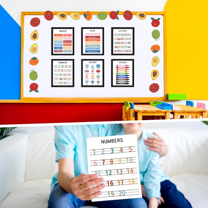 Educational Learning Posters, Learning Posters, 6 Learning Posters for Preschool