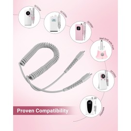 Hasakhi Handpiece Wire for Nail Drill Durable Riveted Connector Long-Lasting 2-Pin Plug Cord for SC320H,ZSC320I,SC320C,SC300F,SM200F,SC330G(Only Cord)