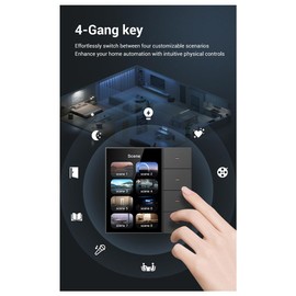 Daiilg 3.5 Inch Smart Wall Switch Touch Screen 4 Groups Switch 8-Way Scene Radar Sensor Dimming Switch Curtain Tuya Zigbee A