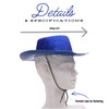 Toyland® Pack of 3-34cm (13") Blue Glitter Cowboy Hats -