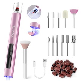 Cordless Nail Drill Electric File with UV Nail Lamp:Professional for Acrylic Gel Dip Powder Nails Portable Nail Drill Machine Kit for Manicure Pedicure Nail Set Rechargeable Lightweight