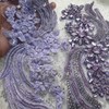 1 Pair Hand-Made Beaded Rhinestons DIY Clothing Appliques Patch Flower