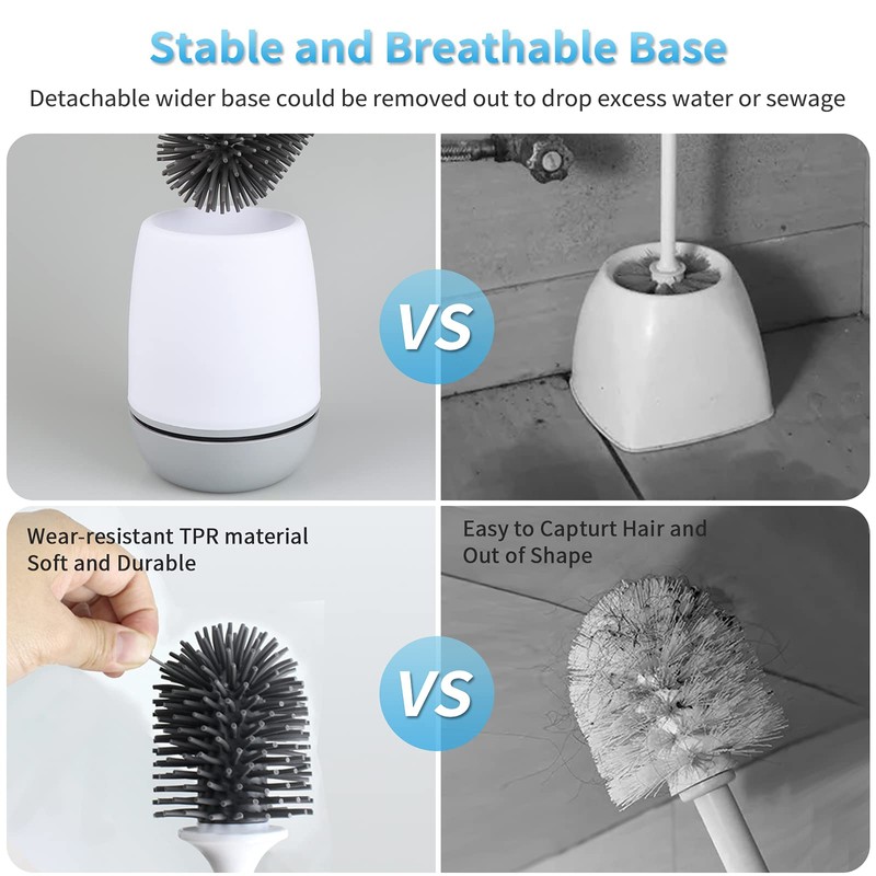 RV Toilet Bowl Brush and Holder, Silicone Toilet Bowl Brush