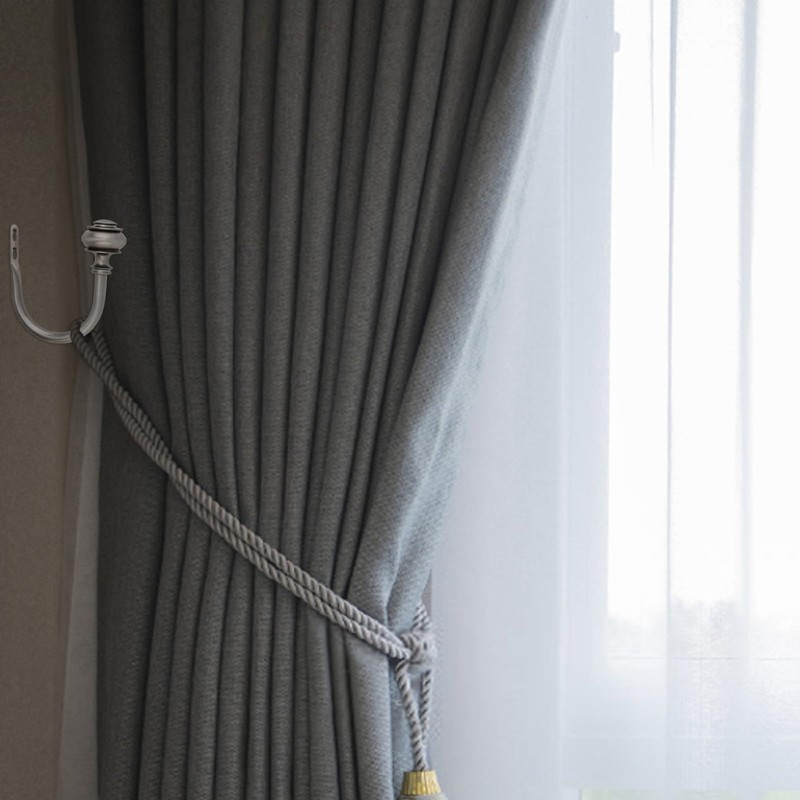 HOJLKLD Curtain Holdbacks, 4 Pack Wall Mounted Window Drapery Tiebacks