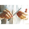 Handsawa File Nail File Standard with Case Red Silver