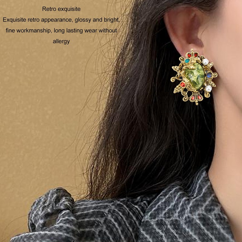 Vintage Court Style Earrings Fashionable Exquisite Luster Retro Earrings for