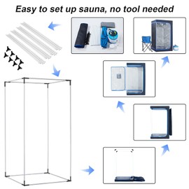 ZONEMEL Full Size Portable Steam Sauna Kit, Personal Full Body Sauna Spa for Home Relaxation, 4 Liters 1500 Watt Steamer, Remote Control, Timer, Foldable Chair (L31.5 x W31.5 x H55.1)