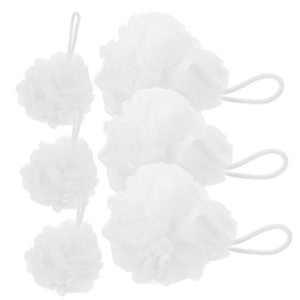 FRCOLOR 6pcs Wear Resistant Bath Loofahs Portable Daily Use Shower Sponges with Lanyard for Easy Cleaning for Back Neck and Shoulders Skin Friendly Pe Material