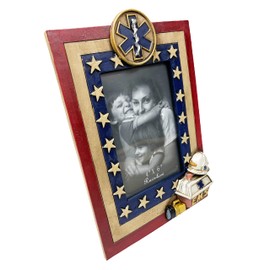 Urbalabs USA Flag EMT EMS Emergency Medical Team 4x6 Picture Frame Military Doctor Gifts Patriotic Picture Frame Decor Photo Frame Wall Hanging or Standing 4x6 Picture Frames United States US Flag