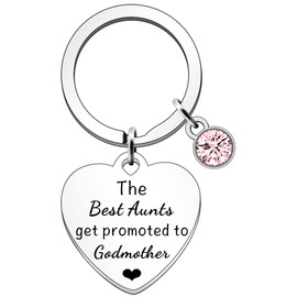 SDOFY Godmother Gifts Godmother Keyring Godmother Baptism Gifts Christening Birthday Christmas Gifts for Godmother (Best Aunts)