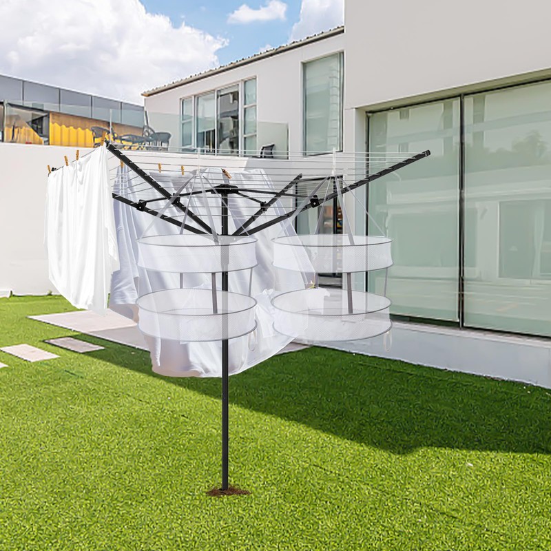 Yuxitia Umbrella Clothesline Outdoor,165 Feet Heavy Duty Outdoor Clothesline for