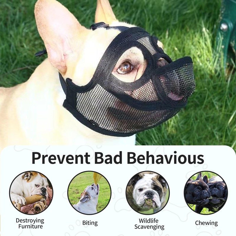 JOYPAWS Short Snout Dog Muzzle, French Bulldog Muzzle with Soft