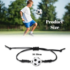 XYTAHDM Pack of 12 Football Bracelets for Children, Friendship Bracelets, Children's Football Bracelets, Sports Party Bags, Adjustable Braided Friendship Bracelets, for Sports, Children's Birthday