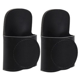 KICHOUSE 2pcs Leather Stethoscope Holder Case for Doctors Portable Stethoscope Tape Storage Diaphragm Pocket Lightweight Medical Accessories Black
