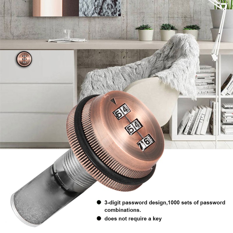 2pcs Zinc Alloy Mechanical Password 3-Digit Code Mailbox Cabinet LockRed