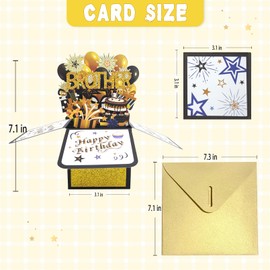 Asmallgf Funny Birthday Popup Card for Brother, Cool Bro Birthday Gifts from Sister, Happy Brother Bday Decorations