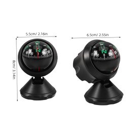 CHILDWEET Convenient Car Compass Ball Reliable Dashboard Navigation Tool for Vehicles for Outdoor Travel Camping Quick Installation High Durability Multipurpose Use