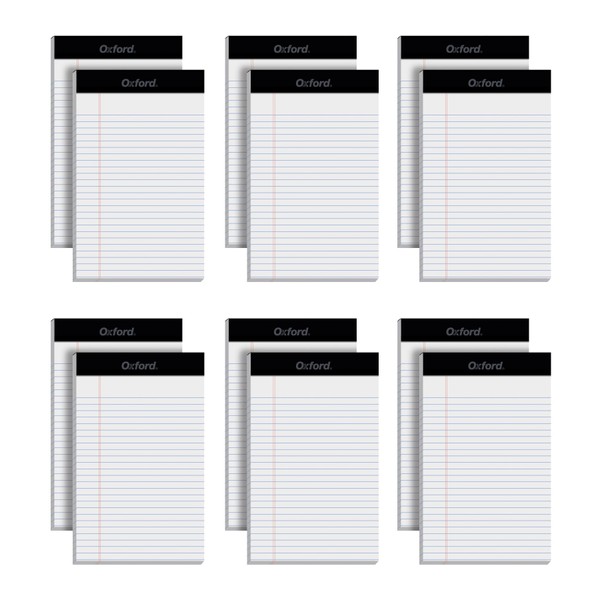 Oxford 5 x 8 Legal Pads, 12 Pack, Narrow Ruled,