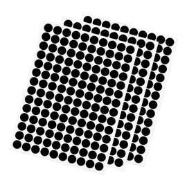 GLOKUUCA Self-Adhesive Screw Hole Cover Sticker - 3 Sheet/420Pack Screw Covers Caps Fits for Cabinet Wall Desk- PVC Dustproof Sticker - (12-mm Dia, Black)