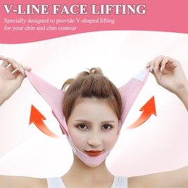 Chin Lift Mask, Double Chin Reducer Strap for Women, V Line Lifting Mask, Face Lifting Anti Snoring Chin Strap for Sleeping (Upgraded Version)