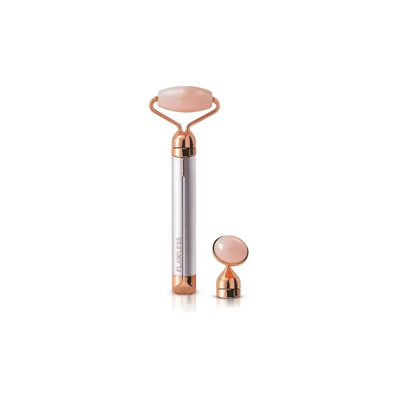 Flawless Contour Rodillo Facial De Cuarzo Rosa Con Vibración
