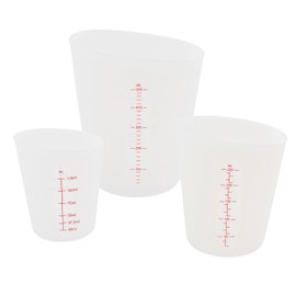 Digead Silicone Measuring Cups Set of 3-500ml 250ml 125ml Flexible Non-Stick Cups for Epoxy Resin, Baking, Melting Butter & Chocolate - Heat Resistant with Dual ml/oz Scale - Dishwasher Safe