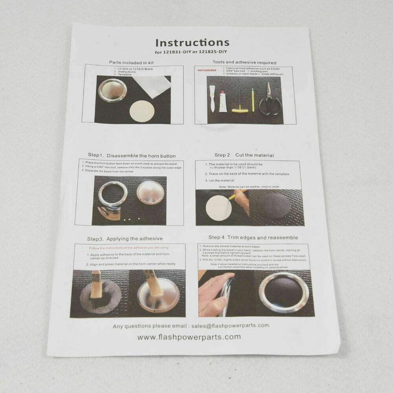 Black Horn Button for 9 bolt Steering Wheels DIY Wrap