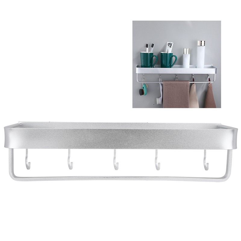 Bathroom Shelf Wall Mount Space Aluminium Shower Single Layer Shelf