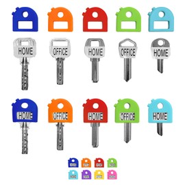 Key Covers Caps - Silicone Key Identifiers. Color-Coded ID Key Labels for Standard Flat House Keys. Key Caps with Free Key Chains and Labels, from Eco-Friendly Stretchy Material (Multi-Colored 8 Pack)