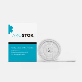 12 Vendas Tubulares (estoquinete) De Fibra De Bambu Akostok® Color Blanco