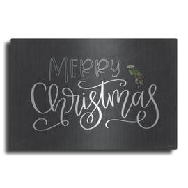 Luxe Metal Art 'Merry Christmas Chalkboard' by Imperfect Dust, Metal Wall Art, 24" x 16"