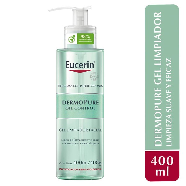 Eucerin gel limpiador facial dermopure piel grasa y/o con tendencia acneica 400ml.