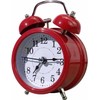 Reloj Despertador de Campana Doble Rojo con Luz Suave y