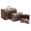 Juvale Wooden Treasure Chest Set - 3 Nesting Boxes, Brown
