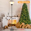 Coucrek Floor Lamp, LED Standing Lamps with White Plastic Shade,