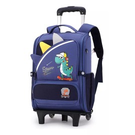 Genreic Mochila De Carrito Dinosaurio Caricatura Bolsa Niños Y Niñas Rodante Con Ruedas