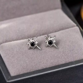 Unbranded 925 Silver Plated CZ Star Stud Earrings for Men Women,Star Earrings