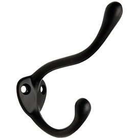 Designers Impressions 57488 Flat Black Heavy Duty Coat & Hat Hook